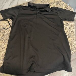 Chaps Boys Polo Shirt Youth Large 14/16 School Approved Black Short Sleeve Golf